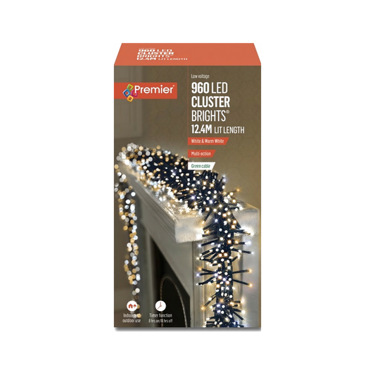 Premier 960 LED Multi Action Cluster Brights With Timer White/Warm Green Cable