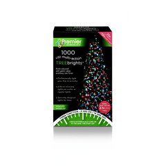 Premier 1500 LED Multi Action Treebrights Lights with Timer White on Green Cable