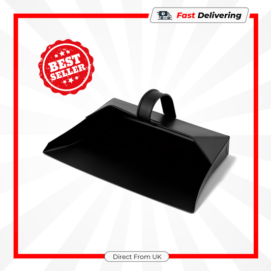 Groundsman Heavy Duty Metal Dustpan Black Garage Workshop Cleaning Tool