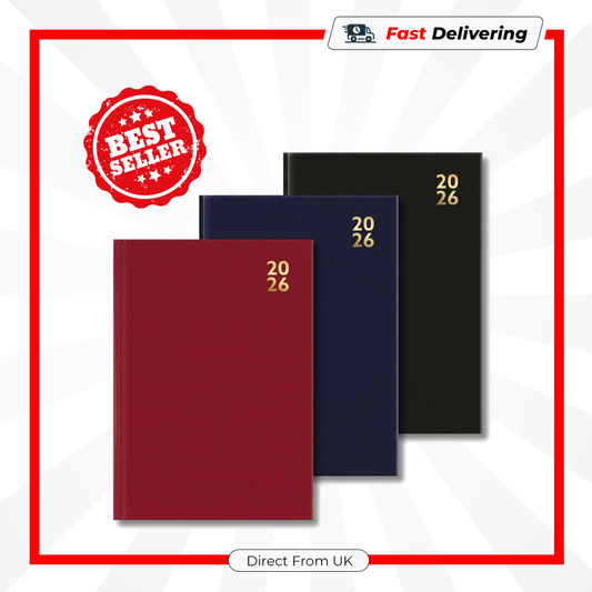 IG Design A5 Hardback Diary Week-to-Page Planner 2025 Organiser Notebook