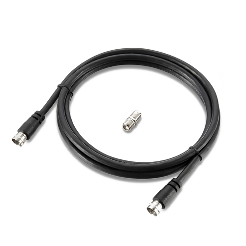 Luceco Ross Slim Satellite Coax Cable Female to Female Coupler 1.5m Black