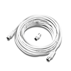 Masterplug Coaxial Cable with Femail to Female Coupler 10m White