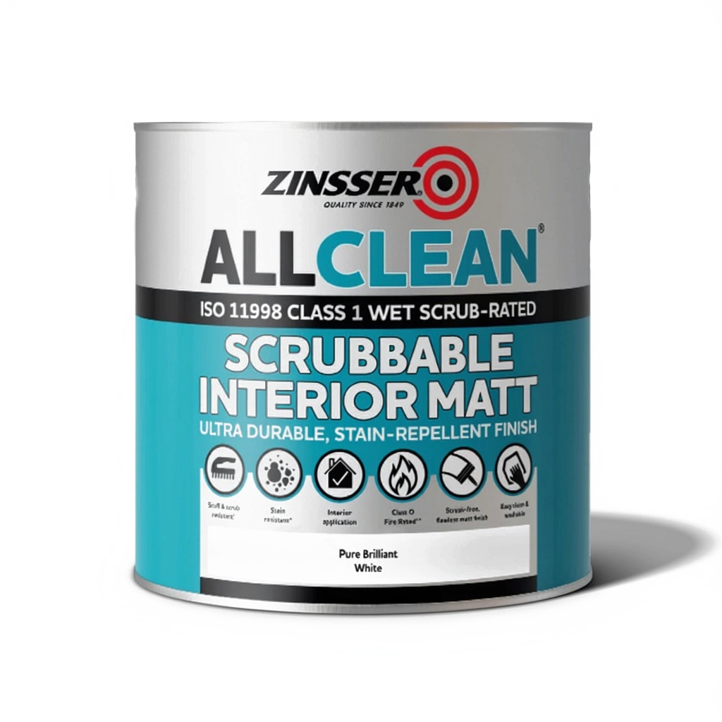 Zinsser AllClean White Scrubbable Matt Paint 5L Interior Walls & Ceilings