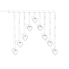 Premier 1.2m Heart V Curtain Light 303 Warm White LEDs Christmas Decor