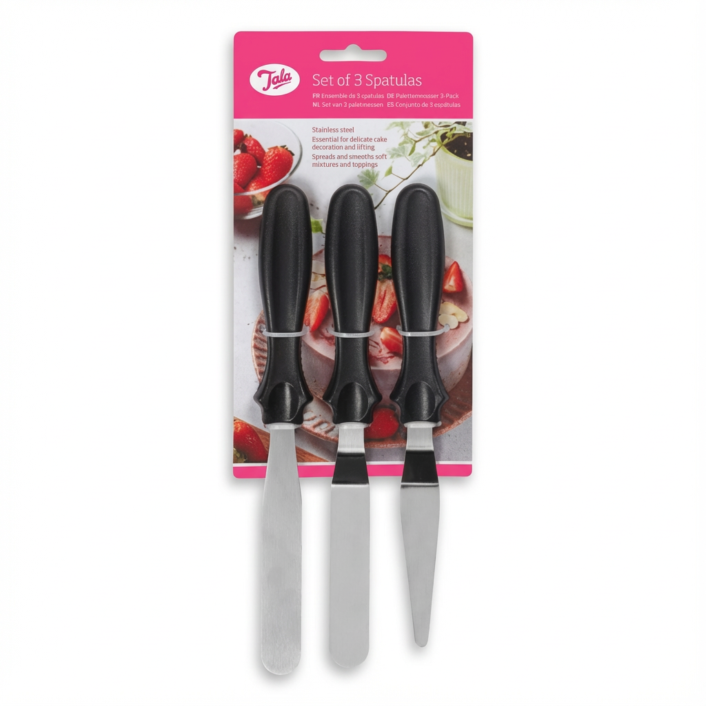 Tala Spatulas Set of 3 Stainless Steel Cake Icing Decorating Baking Tools