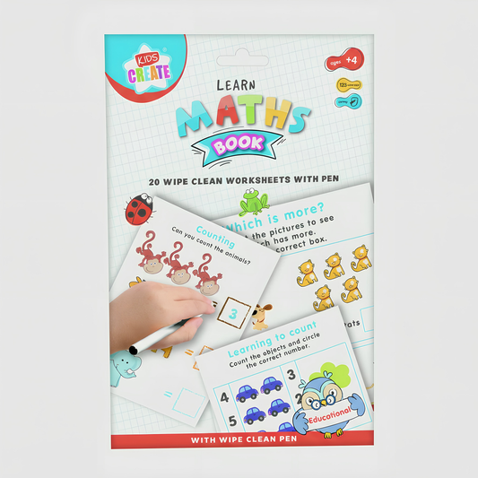 IG Design Wipe Clean Learn Maths Book Kids Early Number Practice Educational