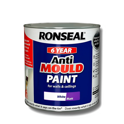 Ronseal 6 Year Anti Mould Paint 750ml White Matt Bathroom & Kitchen