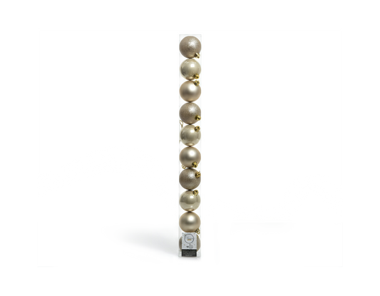 Kaemingk Plain Shatterproof Baubles 60mm Pearl Christmas Tree Decoration Set