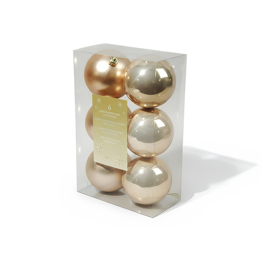 Kaemingk Plain Shatterproof Baubles Pearl 60mm Christmas Tree Ornaments 6 Pack