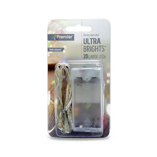 Premier Ultrabrights 20 LED Multi Large Indoor Christmas String Lights