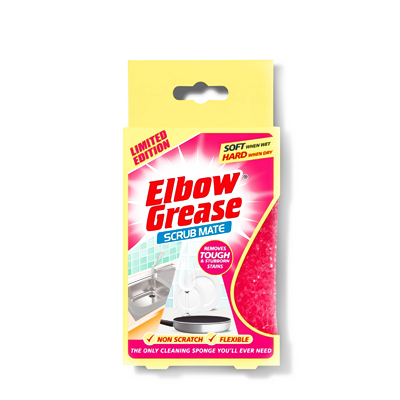 Elbow Grease Slim Scrub Mate Pink Heavy Duty Cleaning Pad Kitchen Bathroom