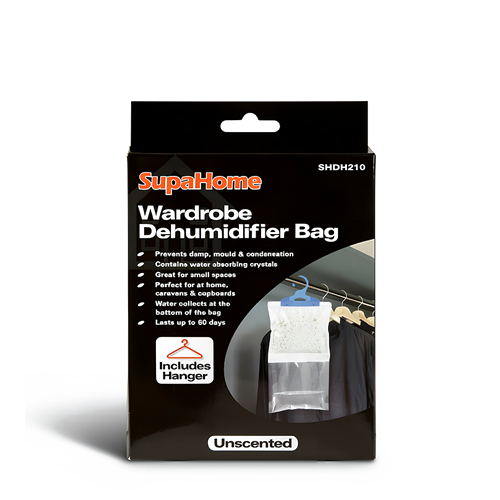 SupaHome Wardrobe Dehumidifier Bag 210g Prevent Damp Mould & Condensation