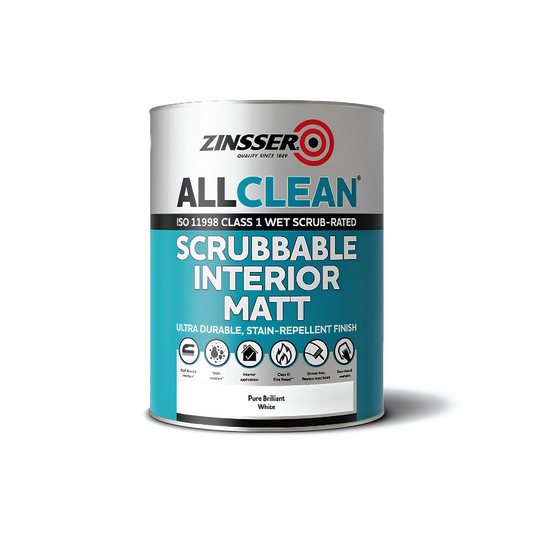 Zinsser AllClean White Scrubbable Matt Paint 5L Interior Walls & Ceilings