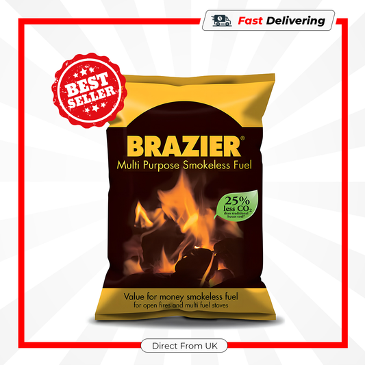 Brazier Smokeless Fuel 10kg Clean Burning Coal for Open Fires & Stoves