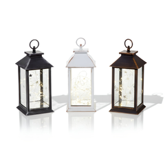 Premier 28cm Lantern with LED Light String Warm Glow Christmas Decoration