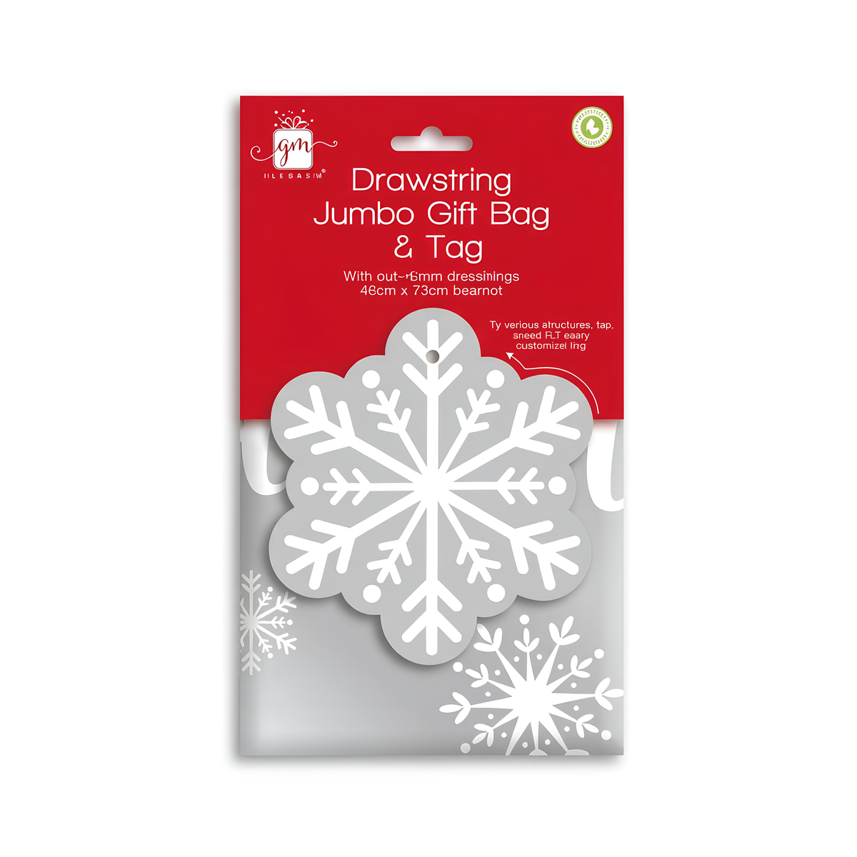 IG Design Jumbo Holographic Drawstring Sack Gift Bag Large Christmas Present