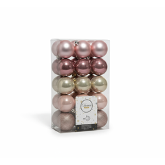 Kaemingk Shatterproof Plain Baubles 6cm Pink Assorted Christmas Tree Ornaments