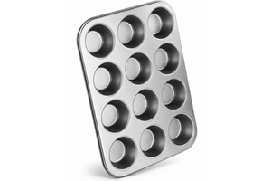 12 Cup Muffin Cake Pan Baking Tray Deep Tin Cupcake Bun Sheet Steel Bakeware