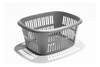 TML Rectangular Laundry Basket Large Silver Handles Washing Bin Hamper Storage
