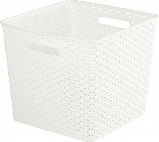 Curver Nestable Rattan Basket Vintage White 4L