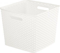 Curver Nestable Rattan Basket Vintage White 4L