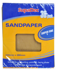 SupaDec General Purpose Sandpaper Pack 30 Super Fine 0