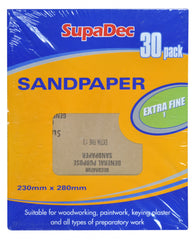 SupaDec General Purpose Sandpaper Pack 30 Super Fine 0