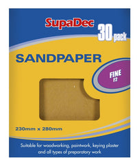 SupaDec General Purpose Sandpaper Pack 30 Super Fine 0