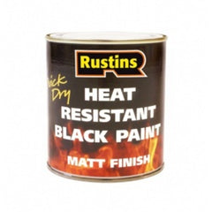 Rustins Heat Resistant Paint Black 500ml