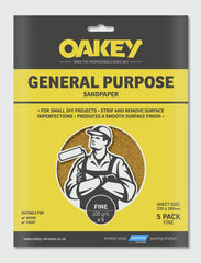 Oakey General Purpose Sandpaper 5 Pack Coarse 280 x 230mm