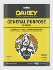 Oakey General Purpose Sandpaper 5 Pack Coarse 280 x 230mm