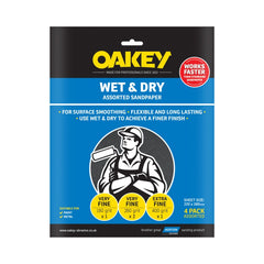 Norton Oakey Flexible Wet & Dry Paper 275 x 225mm Assorted (1 x C, 2 x M, 1 x F)
