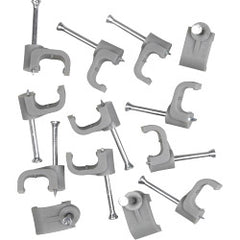 Securlec Cable Clips Flat Grey 1.5mm 100 Pieces