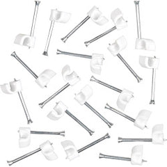 Securlec Cable Clips Round Pack of 100 3.5mm White