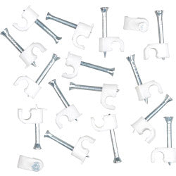 Securlec Cable Clips Round White 4mm 100 Piece