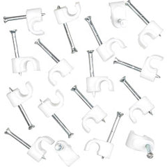 Securlec Round Cable Clips Pack of 100 5mm White
