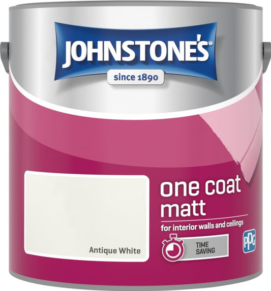 Johnstone's One Coat Matt 2.5L Antique White