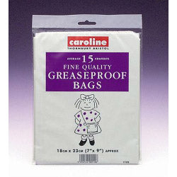 Caroline Greaseproof Bags (15) 7" x 9" (18cm x 23cm)