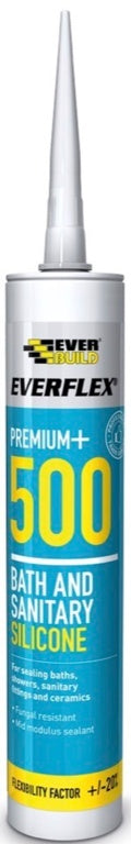 Everbuild Everflex 500 Bath & Sanitary Silicone 310ml Clear