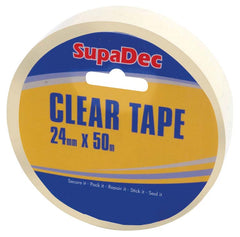 SupaDec Clear Tape Single Roll 24mm x 50m