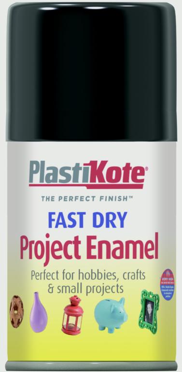 PlastiKote Fast Dry Enamel Aerosol Paint Gloss Black 100ml
