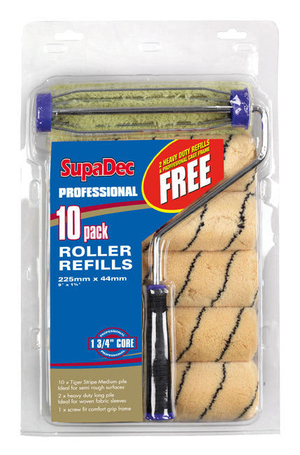 SupaDec 10 Pack Roller Refill 9"/255mm