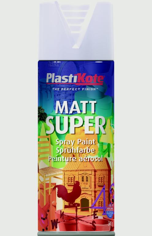 PlastiKote Matt Super Gloss 400ml Aerosol White