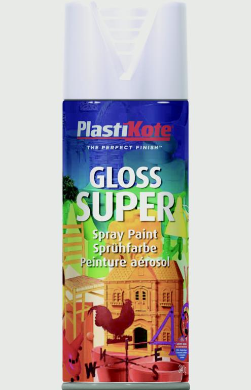 PlastiKote Gloss Super Aerosol White 400ml