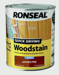 Ronseal Quick Drying Woodstain Satin 750ml Antique Pine