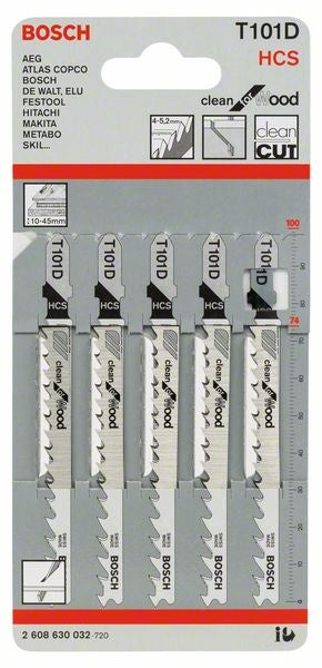 Bosch Clean For Wood Jigsaw Blade 10 35mm Pack 5