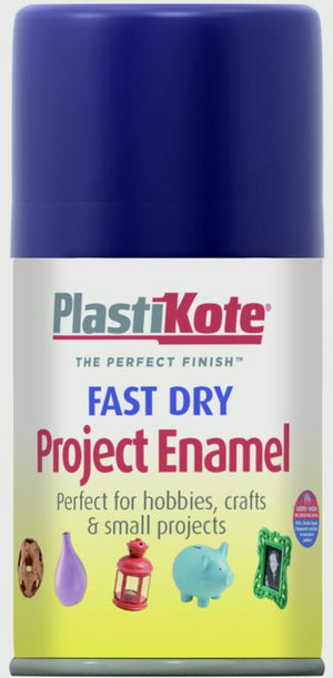 PlastiKote Fast Dry Enamel Aerosol Paint Metallic Blue 100ml