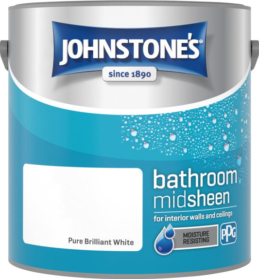 Johnstone's Bathroom Midsheen 2.5L Brilliant White