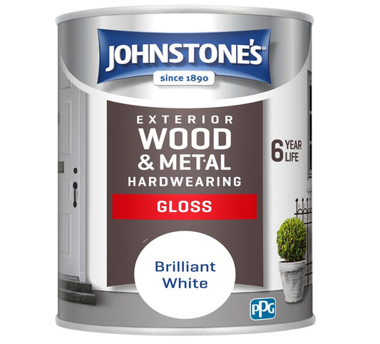 Johnstone's Exterior Hardwearing Gloss Brilliant White 2.5L