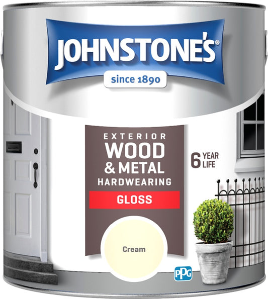 Johnstone's Exterior Hardwearing Gloss 2.5L Cream